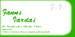 fanni vardai business card